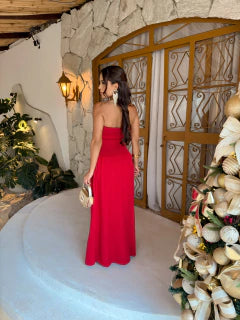 Vestido tomara que caia em tricot premium - vermelho